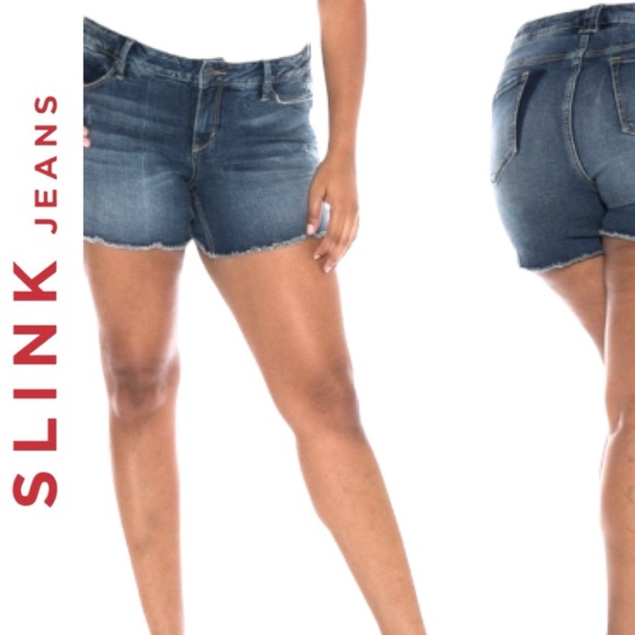 SlINK JEANS➕Distressed Denim Shorts - Picture 1 of 6